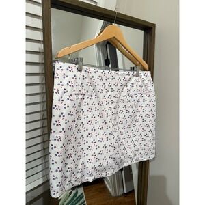 Lady Hagen Women's Skirt White Blue Red Print Size 14 Golf Tennis Skort Sparkler